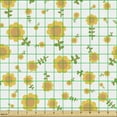 thumbnail image 2 of Ambesonne Spring Fabric by the Yard Upholstery, Cartoon Daisies Illustration, 1 Yard, Mustard White and Lime Green, 2 of 5