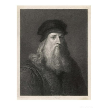 Self-Portrait of Leonardo da Vinci Print Wall Art By Raffaelle (Leonardo Da Vinci Best Artwork)