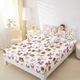 thumbnail image 4 of Feelyou Santa Claus Reindeer Full Size Sheets, Cartoon Christmas Theme Bed Sheets, 4pcs, 4 of 7