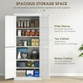 thumbnail image 4 of HOMCOM Freestanding 4 Door Kitchen Pantry Cabinet with Shelves White, 4 of 10