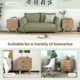 thumbnail image 6 of Costway 1 PCS Modern Style 2-Drawer Nightstand Bedside Table with Solid Rubber Wood Legs Brown, 6 of 9
