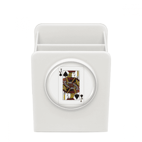 Playing Cards Spade J Pattern Desk Pencil Holder Cup Pen Organizer