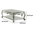 thumbnail image 3 of Acme Picardy Rectangular Wooden Coffee Table with Bottom Shelf in Antique Pearl, 3 of 6