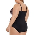 thumbnail image 3 of Embrace Your Curves™ By Miracle Brands® Women's and Women's Plus Celeste One Piece Faux Wrap Pebbles Warm Swimsuit, 3 of 3