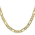thumbnail image 3 of Collier Chaîne Figaro Concave 6 mm en Or Jaune 10k Pendentif Breloque, 3 of 9