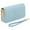 Light blue, variant on TAZAG women's new wallet genuine leather long double zipper bag fashionable camellia embossed first layer cowhide wallet
