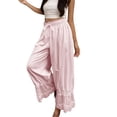 thumbnail image 6 of Women's Pants, Women's Cute Lace Trim Long Bloomers Pants Ruffle Vintage Pantaloons Summer Beach Travel Vacation Pants, 6 of 7