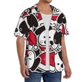 thumbnail image 2 of Gukieu Cute Dog Print Men's Short-sleeved Shirts, Button-down Pocket Shirts, T-shirts, Beach Vacation Travel Summer Clothing-Medium, 2 of 5