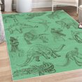 thumbnail image 1 of Jurassic Decorative Rug, Arrangement of Various Dinosaurs Illustrations Skeleton Biology Historic, Quality Carpet for Bedroom Dorm and Living Room, 6 Sizes, Sea Green, by Ambesonne, 1 of 4