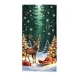 thumbnail image 3 of Christmas Moisture-resistant and Stain-resistant Door Cover, 72x36 Inch Winter forest Banner Ornament for Holiday Indoor Outdoor Party Decoration (Green), 3 of 7