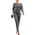 thumbnail image 5 of Valora Women Fashion Outfit Product Classification Women's Trousers Suit Versatile Tracksuit Set for Activewear and Everyday Casual Styling Grey 2XL, 5 of 8