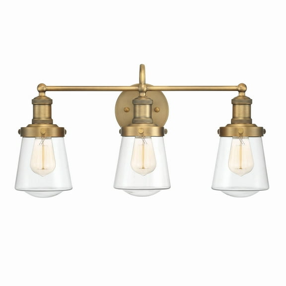 Designers Fountain Taylor 3 Light Old Satin Brass Bathroom Vanity Light Fixture, 69503-OSB