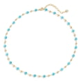 thumbnail image 1 of Collar LADYGD de Cuentas Turquesa Bañado en Oro 14K 43 cm, 1 of 6