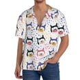 thumbnail image 7 of Lsque Cute Dog print Men's Cuban Collar Short Sleeve Shirt Summer Beachwear Casual Button Down Fashionable Vacation Leisure Shirt-3X-Large, 7 of 7