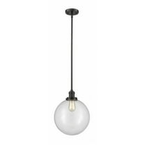 Innovations Lighting  Franklin Restoration Beacon - 1 Light 12" Stem Hung Mini Pendant Clear/Oil Rubbed Bronze