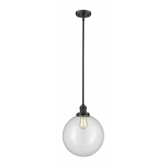 Innovations Lighting Franklin Restoration Beacon - 1 Light 12" Stem Hung Mini Pendant Clear/Oil Rubbed Bronze
