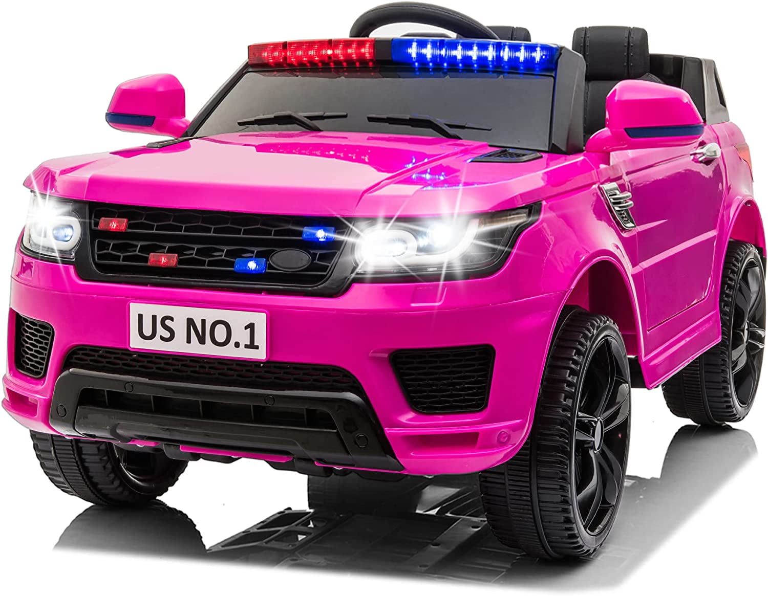 12V Kids Ride On Toys Police Car Electric with Remote Control, Real