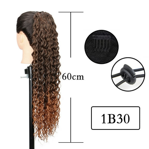 BERTDOMD Curly Ponytail Human Hair Ponytail Extension Hair Piece For Women Curly Human Hair Bundle Women Wig Hair Piece For Women Hair Wig