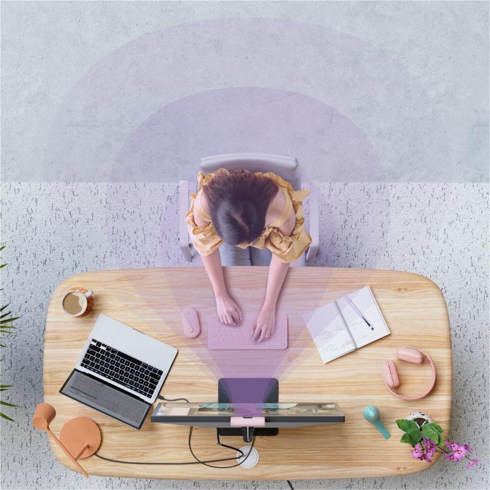 Logitech BRIO 500 Wired HD Webcam, 60 fps/1080p, Live Streaming, Auto Light Correction, Auto Framing and Show Mode Support, 4MP, USB-C, for laptops, LCDs or monitors, Windows/macOS/ChromeOS, pink