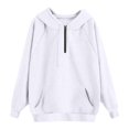 thumbnail image 5 of Yokua Women's Oversized Hooded Quarter Zip Long Sleeve Sweatshirt Fashion Solid Color Pullover, 5 of 9