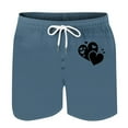 thumbnail image 3 of Aqestyerly Men Heart‑Print Drawstring Pocket Beach Shorts,Trendy Casual Swim Trunks with Quick Dry Comfort, 3 of 4