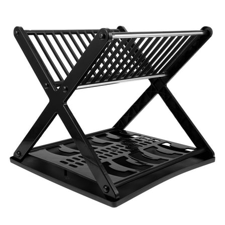 ETHZZLE Dish Drainer Drying Rack For Kitchen Counters With Quick Drainage 1Set Black