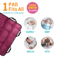 thumbnail image 4 of NurtureCare Positioning Bed Pad with Handles, 3-Layer Nylon with Elastic Foam, Waterproof, Washable, 48" x 40", Mystic Plum, 4 of 8