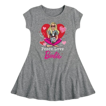 

Barbie - Peace Love Barbie - Toddler And Youth Girls Fit And Flare Dress