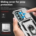 thumbnail image 6 of JTCASES for Motorola Moto G Stylus 2022 Case, Heavy Duty Protection Magnetic Car Mount Rotating Stand [Slide Camera Window] Rugged Shockproof Anti-fall Shell, Silver, 6 of 9
