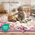 thumbnail image 4 of ODIKA 8'x10' Washable Area Rug Storybook Fairytale Carousel With Whimsical Floral Medallion Center for Living Room, Under Sectional, Family Room , Durable, Non-Slip, 4 of 7