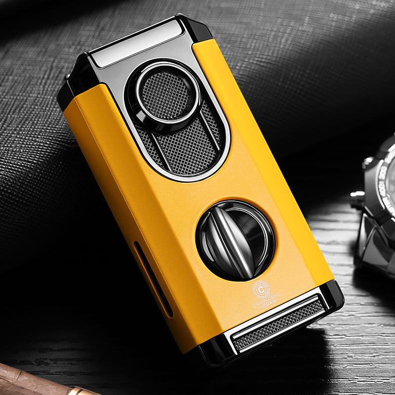 Cigar Lighter Windproof Straight Creative Three-In-One V Shear Multi-Function Zinc Alloy Lighter Cb-24Ft2