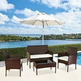 thumbnail image 4 of 4-Piece Patio Furniture Sets, Wicker Patio Furniture with Two Single Sofa, One Loveseat, Tempered Glass Table, Conversation Furniture Set for Backyard Porch Lawn Poolside Garden, Q16478, 4 of 10