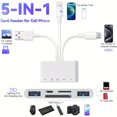 thumbnail image 1 of LEEYNEER 5-in-1 USB-C OTG Adapter & SD/Micro SD Dual Slot Memory Card Reader with USB-C to A Connector  USB-PD Fast  USB-C Power Delivery  Compact All-in-One Device for iPhone/iPad/Androi, 1 of 5