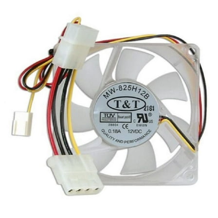 3in x 3in (80mm) T&T MW-825H12B Case Fan w/3-Pin & 4-Pin Connectors (Clear)