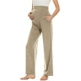 thumbnail image 1 of Diufon Maternity Yoga Pants High Waist Over The Belly Drawstring Soft Pants Solid Color Straight Leg Loose Pants, 1 of 7