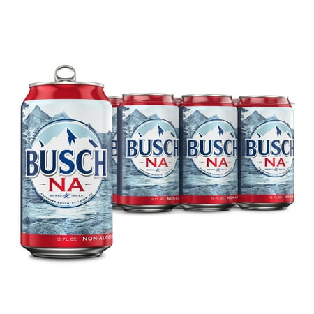 Busch American Lager Beer 6 pack 12 fl oz Aluminum Cans 0.5% ABV