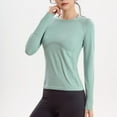 thumbnail image 4 of Neewe Seamless Long Sleeve Shirts for Women Waist Length - Workout Athletic Running Gym Yoga Tops Crewneck Breathable, 4 of 5