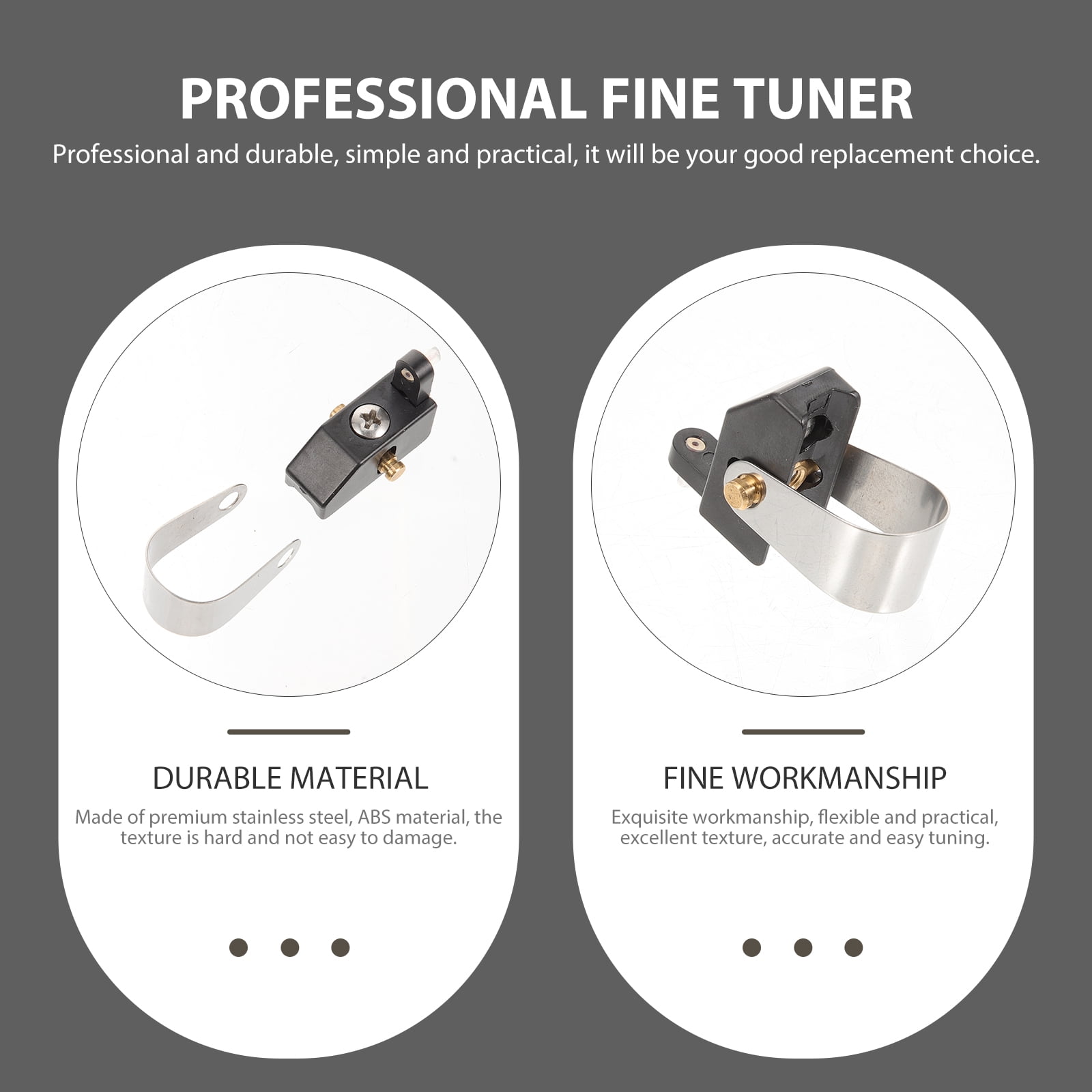 MLINS 2pcs Stainless Steel Erhu Qianjin String Adjuster Replacement Part Erhu Adjuster Professional Fine Tuner