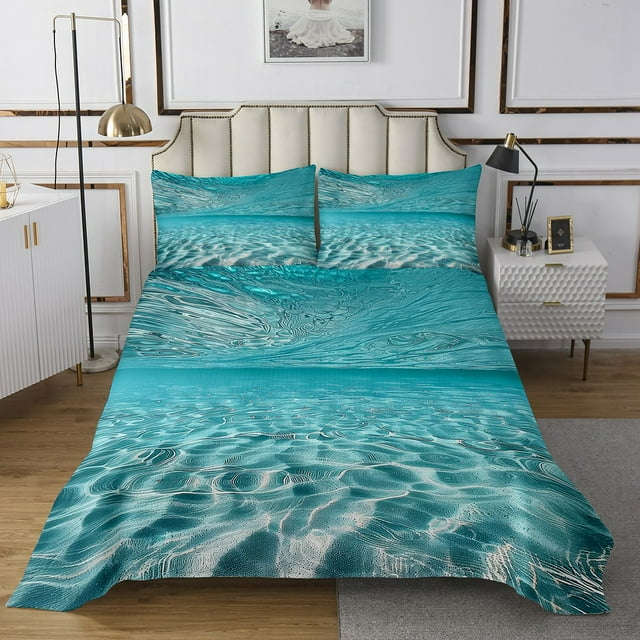 Erosebridal Ocean Marine Bedspread Set King Size Blue Ultra Soft Coverlet