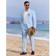thumbnail image 2 of COOFANDY Men's 2 Piece Linen Suits Set Regular Fit Casual Linen Lightweight Suit Summer Beach Wedding, 2 of 6