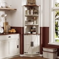 thumbnail image 2 of HARIPUL Corner Cabinet, 5-Tier Farmhouse Corner Storage Cabinet w/ Doors, 63”Tall Corner Cabinet for Small Space, Wooden Corner Cabinet Organizer for Bathroom, Kitchen, Living Room, White, 2 of 7