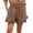 Khaki, variant on Women's Casual Shorts High Elastic Waisted Pleated Ruffle Cute Shorts Beach Flowy Shorts Purple M