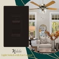 thumbnail image 6 of TOPGREENER Kalide Light Switch and 3-Speed Ceiling Fan Control Combo, in Wall Light and Fan Combination Switch, Single Pole, 2.5A, 720W, Neutral Wire Not Required, TGSFS3-BR, Brown, 6 of 6