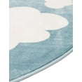 thumbnail image 4 of Unique Loom Whimsy Kids Collection Area Rug - Clouds (5' 3" Round Sky blue/Ivory), 4 of 9