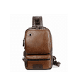 thumbnail image 3 of Bandolera De Cuero De Los Hombres Crossbody Bolso De Hombro Xtellar cafe, 3 of 3