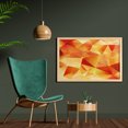 thumbnail image 2 of Abstract Wall Art with Frame, Abstract Art Style Geometric Theme Vector Illustration of Triangles Print, Printed Fabric Poster for Bathroom Living Room, 35" x 23", Orange and Yellow, by Ambesonne, 2 of 2