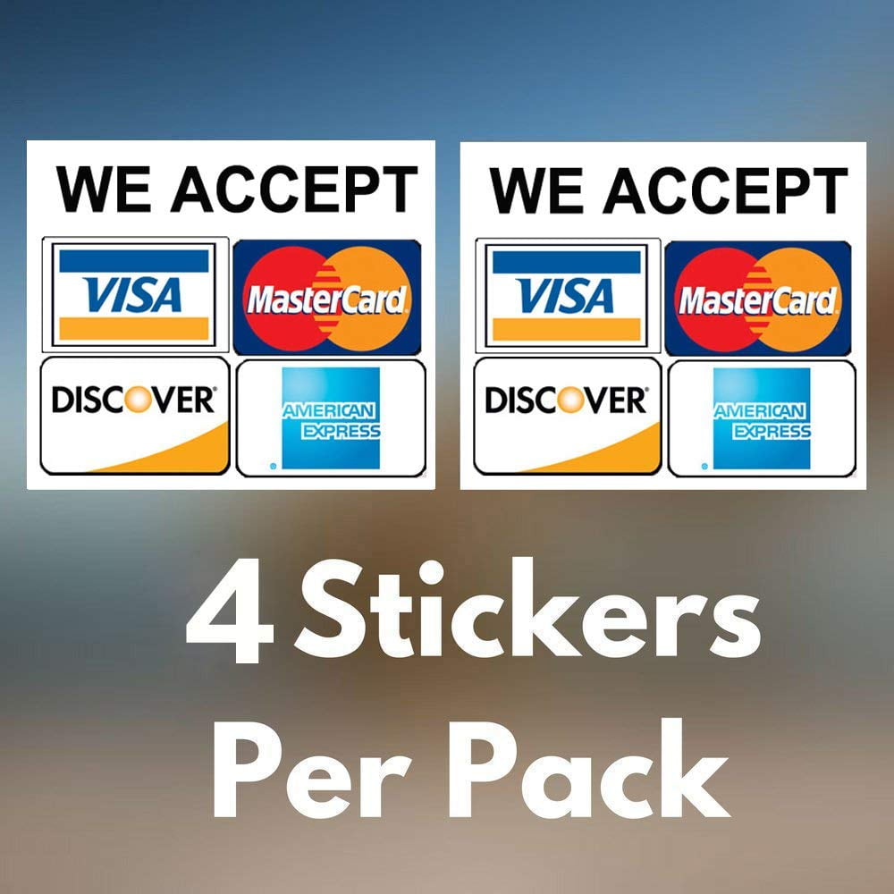 MASTERCARD Credit Card sticker We Accept VISA 