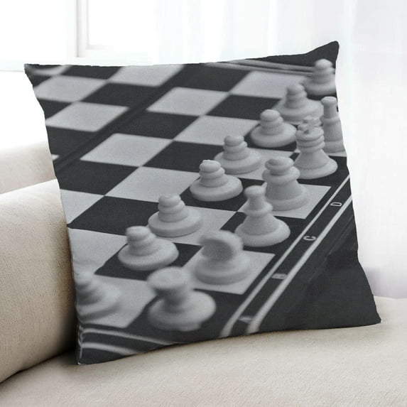 Ahgly Company Games Chess Indoor Throw Pillow, 18 inch by 18 inch