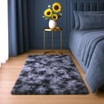 thumbnail image 3 of Ameha Shaggy Rug 6x9ft Ultra Soft Comfy Large Fluffy Rugs Non-Slip For Teen Adults Apartment Bedroom Home Decor Tye Dye Gray, 3 of 10