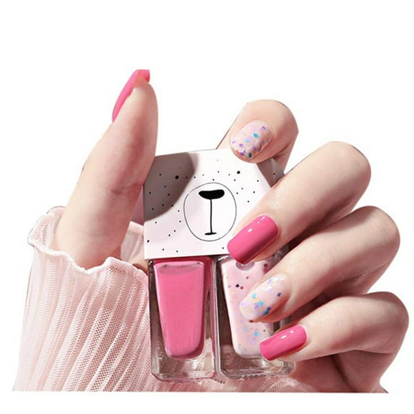 FANCY 2 Colors Nail Polish Non-Toxic Quick Drying Nail Polish Glossy Longwear Nail Polish